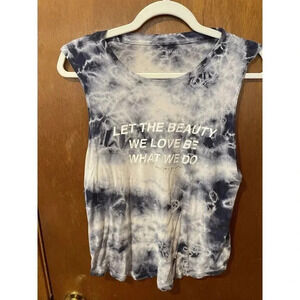 Spiritual Gangster Blue Tie‎ Dye Muscle Tank Size small